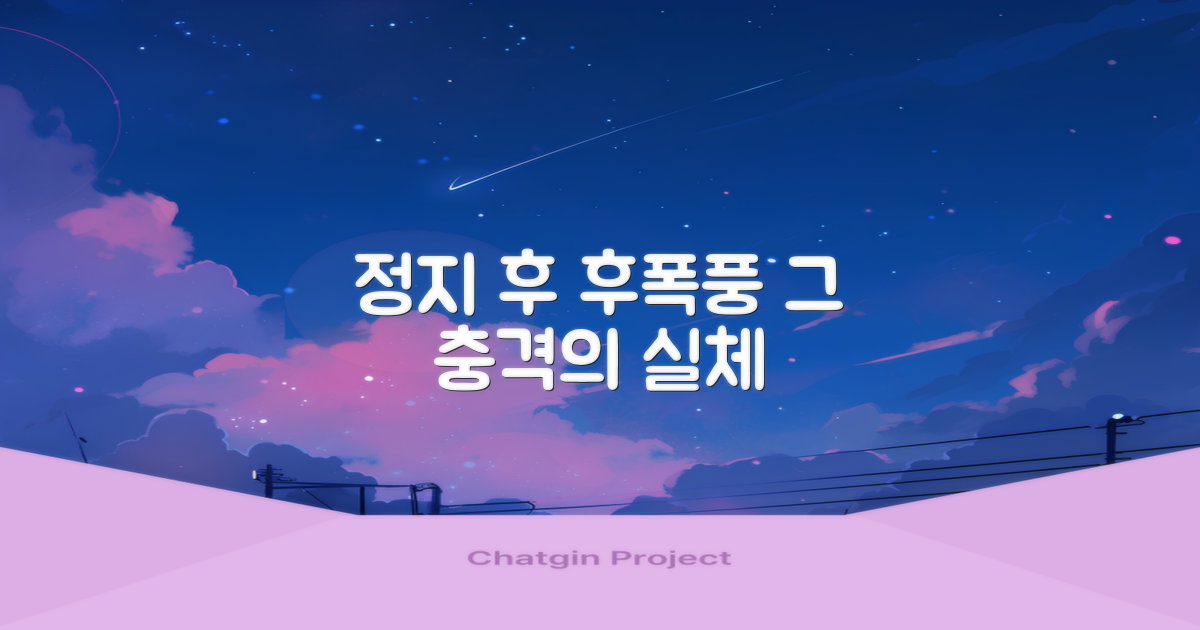 정지 후 후폭풍, 무엇일까?